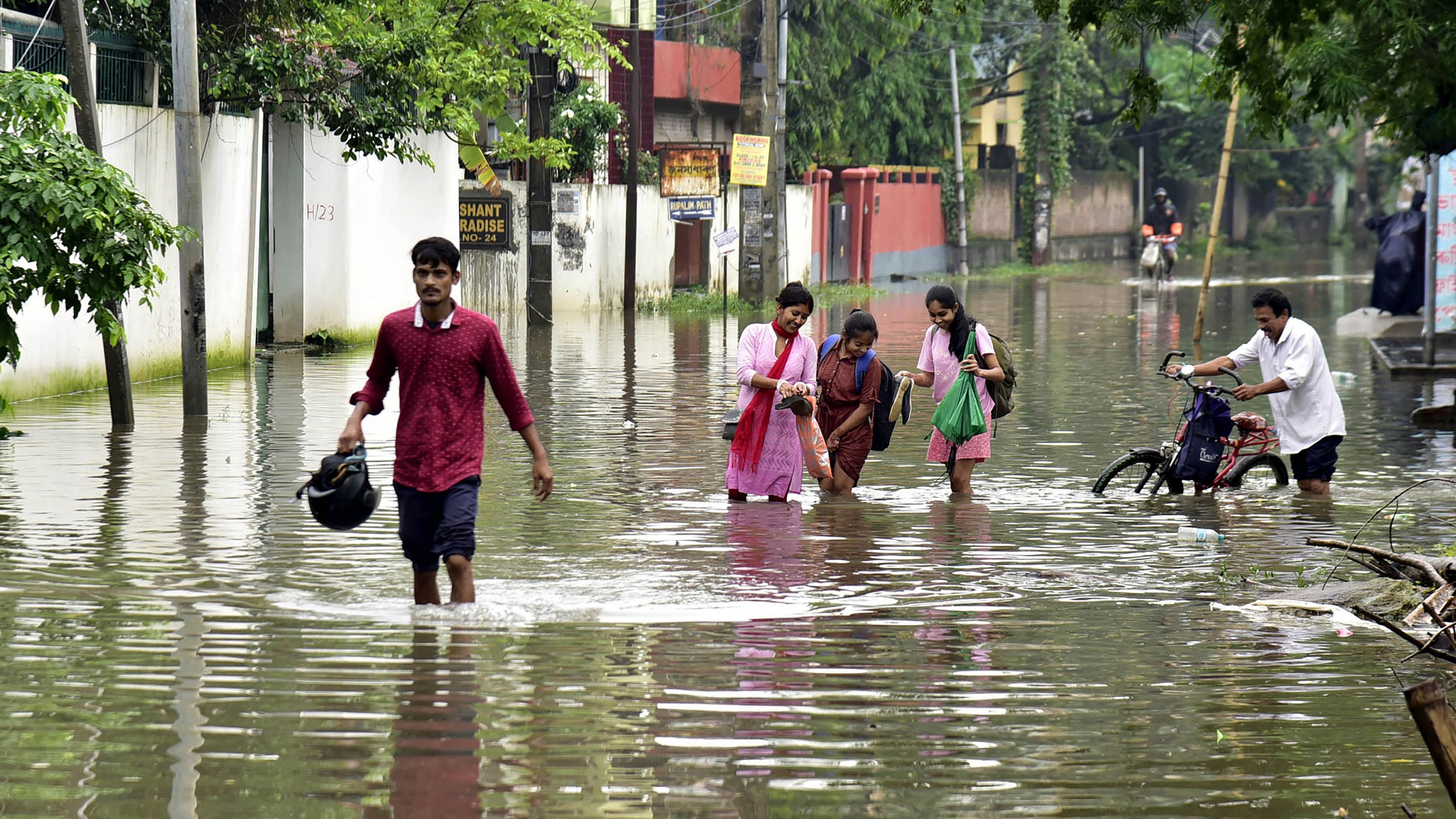 People returning from office, school children and even ambulances were reportedly stuck till late in the evening due to inundated roads.